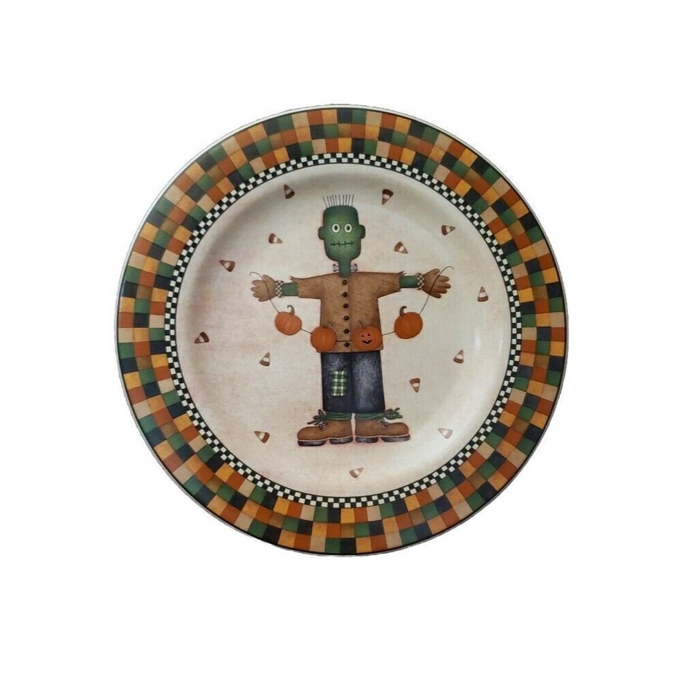 Vintage Debbie Mumm Halloween Plate Green Monster 8”  1998 Replacement Salad